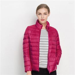 Women's Jackets Ladies Spring And Autumn Ultra Light Duck Down Jacket Black Blue Thickened Portable Windproof