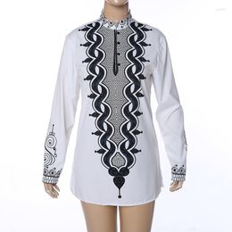 Ethnic Clothing Mens African Style Dashiki White Hippie Shirt Longline Stitching Tops Tribal Pullover Wedding Plus Size