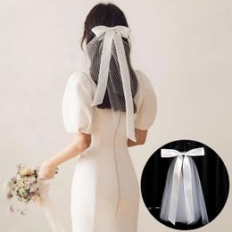 Headpieces 2023 Summer Product Bride Headwear Bowknot Veil Hair Clip Romantic Wedding Accessories Headdress Wholesale