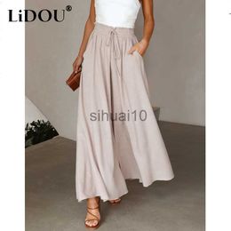 Women's Pants Capris Spring Autumn Solid Colour Casual Loose Fashion Wide Leg Pants Elegant All Match Lady Trousers Aesthetic Sexy Streetwear Clothes J230605