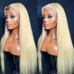 Woman Straight 613 Blonde Lace Wigs Synthetic Lace Wigs for Black Women 13X4X1 Middle T Part Lace Wig Highlight Wig Cosplay Daily Wear 230524