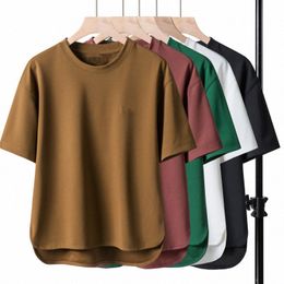 2023 designers summer men's short sleeve T-shirt mens loose causal slit tshirts cotton fashion tees size M-3XL N49a#