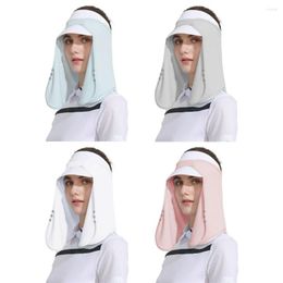 Wide Brim Hats Summer UV Protection Sun Hat Silk Empty Top Outdoor Sports Cycling Face Protector Neck Cover Breathable Quick-drying