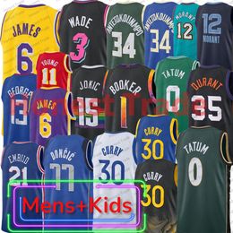 Kid Men WADE Basketball Jersey James George Young Ja Morant 34 Giannis Curry Tatum DURANT booker jokic bird Basketball Jersey For boy Mens Stitched Jerseys Shirts