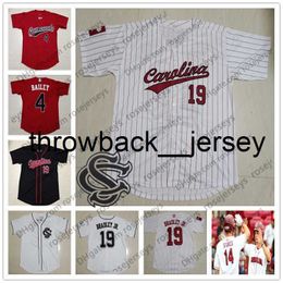 thr NCAA Gamecocks #19 Jackie Bradley Jr. 4 Steve Pearce 5 Whit Merrifield 12 Justin Smoak 34 Montgomery White Red Black Cream Baseball Jersey