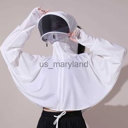 Outdoor Shirts Ice Silk Sun Protection Clothing Women's 2022 New Summer Western Style UV-Proof Breathable Sunscreen Hooded Sports Jacket E49 J230605