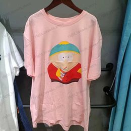 Men's T-Shirts Summer S-South Park T Shirt Men Women Pink Short Sleeve Top Tee High Quality Round Print T-shirts One Day Ship Out T230605