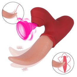 Sex Toy Massager 10 Modes Realistic Tongue Licking and Sucking Vibrator Clitoris Stimulation Blowjob Orgasm Machine Toys for Women