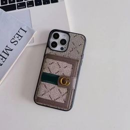 Designer Cell Phone Cases Card Holders Pockets Wallets for Apple iPhone 14 13 12 Mini 15 Pro Max XR XS 6S 7 8 Plus Luxury Twill Full-body Mobile Back Cover Shells Fundas Old