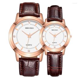Wristwatches Lover Watches Top Couple Quartz Watch Leather Watchstrap Wristwatch For Women And Men Husband Wife Gift