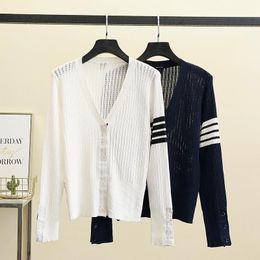 T-Shirt 2021 Tops Korean Fashion Y2k Women's Clothing Long Sleeve Knitted Kawaii Korean Style Plus Size Striped Black/White Clothes Thin