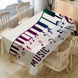 Table Cloth Piano Printing Pattern Rectangular Waterproof Kitchen Living Room Party Wedding Decoration Coffee Table R230605