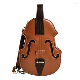 Evening Bags Creative Mini Violin Design Bag Fashion PU Leather Daypack Convertible Handbags Small Trendy Guitar Crossbody Shoulder Backpack