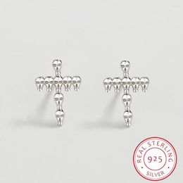Stud Earrings 2023 Trend Bone Skeleton Cross Earring For Women Irregular Round Sterling Silver Engagement Valentine Day Gift Jewelry