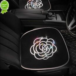 New Diamond Plush Camellia Flower Car Seat Cover Winter Auto Interior Seat Cushion Accessories Black Universal Size Car Styling