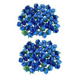 Decorative Flowers 100 Artificial Roses 3 Cm Tall Wedding Decoration Navy Blue