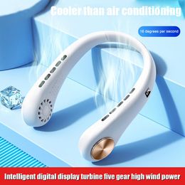 Fans Portable Hanging Neck Fan Wireless Usb Rechargeable Summer Ventilador Cooling Bladeless Wearable Neckband Fans Sport Neck Cooler