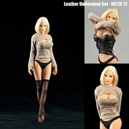 12 Inch Rubberized Female Body Clothing Accessories Action Figure Doll 1/6 Scale Leather Underwear Set Sexy Underwear Fan Gift L230522