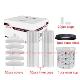 Spraypistolen 650CC inner cup Paint Spray Gun Cup Lids and Liners Kit quick connector spray gun accessories