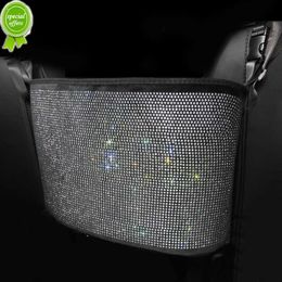 New Fashion Rhinestone Car Storage Bag Organizer Seat Back Holder Crystal Diamond Multi-Pockets Car Backseat Middle Stowing Tidying