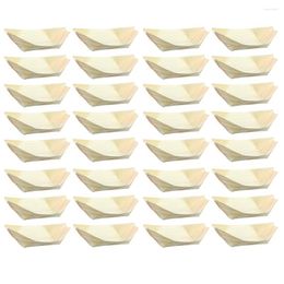 Dinnerware Sets 50Pcs Sushi Wooden Serving Tray Wood Plates Dishes Container For Restaurant Home Weddings Parties