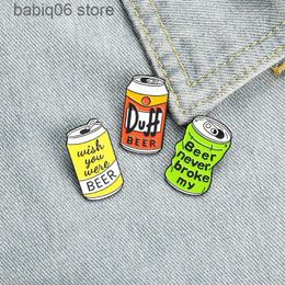 Pins Brooches New creative cartoon Jewellery brooch cartoon creative personality letter beverage can pull design brooch badge T230605