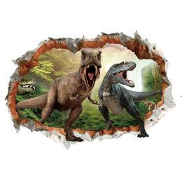 Tyrannosaurus Rex Dinosaur Animals Wall Stickers For kids Rooms Bedroom Home Decor 3d vivid Wall Decals pvc Mural Art Poster