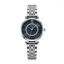 Wristwatches Luxury Mother-of-pearl Women's Watch Japan Mov't Lady Hours Fine Fashion Steel Bracelet Clock Girl's Cute Gift