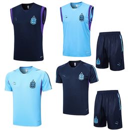 23/24 Argentina Tracksuits Badge embroidery Men Jersey Fast-dry Short Sleeve Shirt Outdoor Leisure sports suit Top Shorts Sports shirt