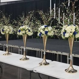 new Gold Centerpieces for Table Wedding Geometric Metal tall wedding backdrop Flower Stands imake979
