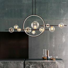 Chandeliers LED Art Chandelier Pendant Lamp Modern Novelty Glass Bubble Kitchen Decor Lighting Nordic Home Fixtures Dining Island Hanging
