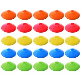 Balls 25 Pieces Football Training Disc Plastic Soccer Marking Coaching Cones Portable Sport Basketball Skateboard Training Beginners 230603