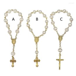 Link Bracelets Acrylic Finger Baptism Rosaries Rosary Beads Christening Favor For Women Men