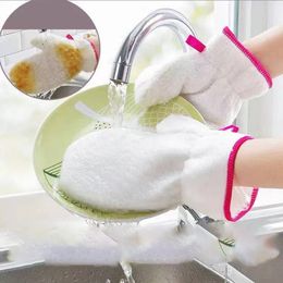 Bamboo fiber dishwashing household oil-free dishwashing artifact kitchen cleaning oil-proof waterproof gloves
