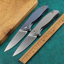 F95 folding knife d2 steel TC4 titanium alloy handle camping hunting knife practical fruit knife EDC tool250K