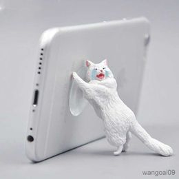 Cell Phone Mounts Holders Cute Cat Phone Holder Desk Support Resin Mobile Phone Stand Holder Design Animal Holder For Smartphone R230605