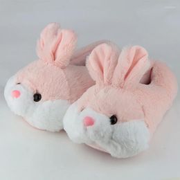 Slippers Women Cute Animal Girls Home Shoes Big Size 43 Non Slip Flat With Winter Slipper Short Plush TPR Sole