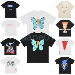 Summer New Mens Designer T Shirt V Uomo Donna Manica corta Stile Hip Hop Nero Bianco Tees Taglia S-XL
