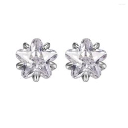 Stud Earrings Celestial Sparkling Star 2023 Gift Sterling Silver Jewelry For Woman Party Making
