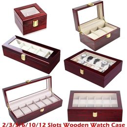 Luxury Wooden Watch Box Watch Holder Box For Watches Men Glass Top Jewellery Organiser Box 2 3 5 12 Grids Watch Organiser New D40 T2328f