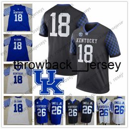 thr NCAA Kentucky Wildcats #18 Randall Cobb 66 George Blanda 57 Dermontti Dawson 88 Jeff Van Note 97 Art Still Blue Retired Football Jersey