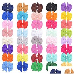 Hair Accessories Solid Mini Bows With Clip For Baby Girls Grosgrain Ribbon Boutique Hairpin Barrettes Kids 40 Colors Drop Delivery Ma Dhazc