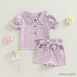 Clothing Sets Girls Summer Shirt and Shorts New Short Sleeve Children Casual Clothes Suits Toddler Girl Kids Outfits 2Pcs 2-6Y