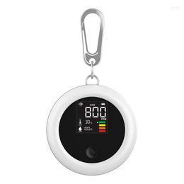 Carbon Dioxide Detector Temperature And Humidity Air Quality Portable Hanging Buckle 3In1 CO2 Detection