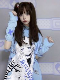 T-Shirt Deeptown Kawaii Anime Print Street Clothing Harajuku Cute Graphic T-shirt Y2K Top Women's Summer Short Sleeve 2022 P230603