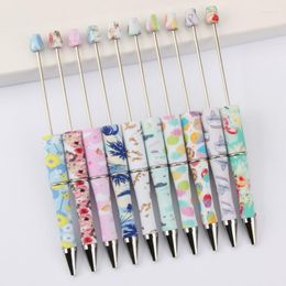 24Pcs Beadable Pen DIY Crystal Beaded Plastic Ballpoint Pens Wedding Favours Birthday Party Gifts Office Student Stationery