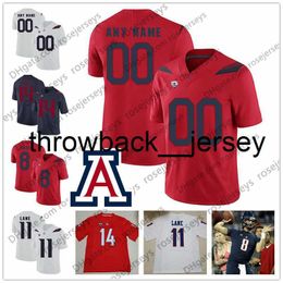 thr Custom Arizona Wildcats 2020 Football Navy Blue Red White #8 Nick Foles 14 Khalil Tate 21 JJ Taylor Men Youth Kid Jersey 4XL