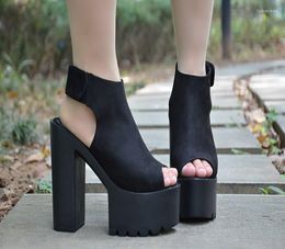Sandals 14 Cm Super High Heel Fashionable Open Toe Silver Women Wedding Shoes Platform Heels