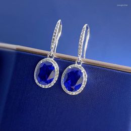 Stud Earrings COSYA 925 Sterling Silver High Carbon Diamond 7 9 Sapphire Zircon For Women Wedding Party Fine Jewelry