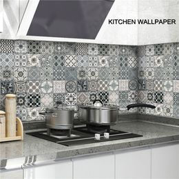 Kitchen Stickers Oil-proof Waterproof Vinyl Self-Adhesive Stove Cabinet Foil Marble Wallpaper DIY Bathroom Wall Sticker Decor